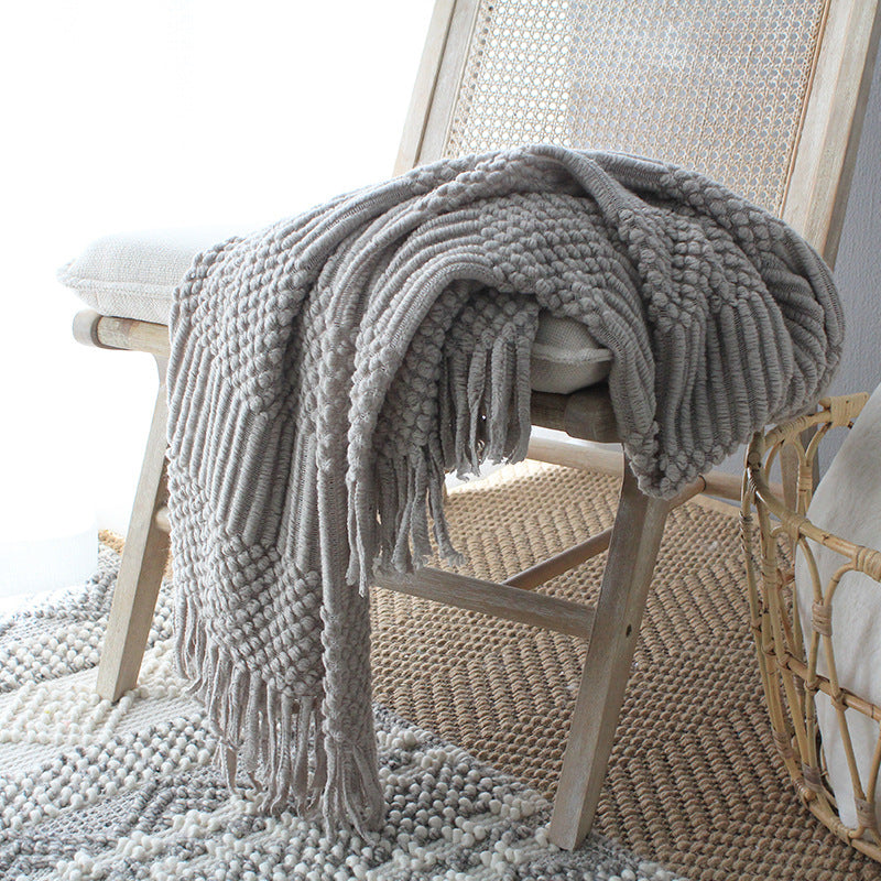 Nordic Knitted Blanket Woolen Blanket Blanket Bubble Blanket Sofa Blanket EX-STOCK Canada 