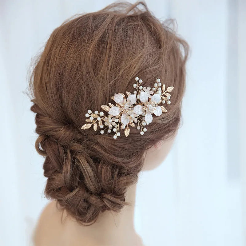 Brautkopfschmuck Hochzeit Perlen Haar Kamm Einsatz Kamm