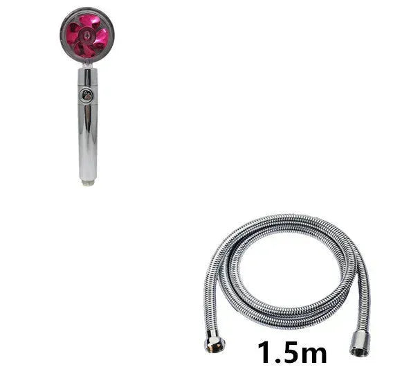 Propeller Driven Shower Head With Stop Button And Cotton Filter Turbocharged High Pressure Handheld Shower Nozzle - EX-STOCK CANADA