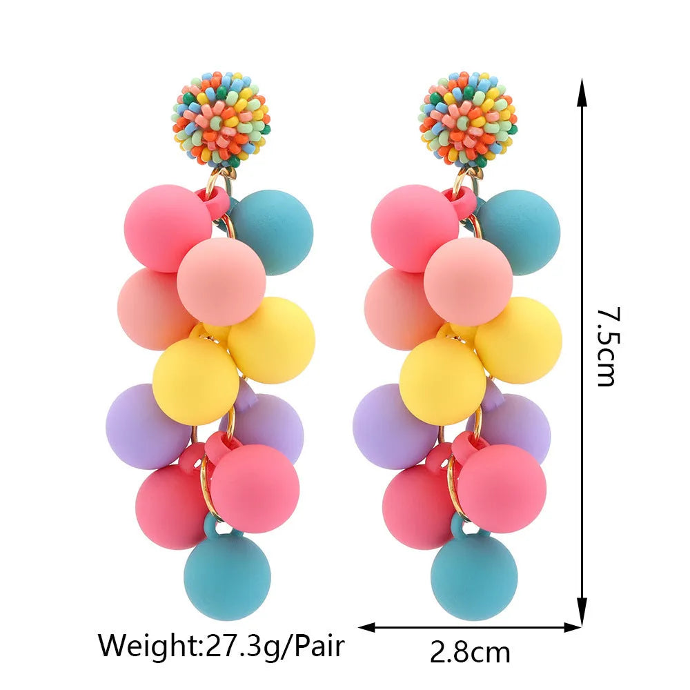 Geometric Candy Ball Beaded Beach Stud Earrings - EX-STOCK CANADA