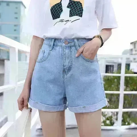 High Waisted Smoked Gray Denim Shorts For Women - EX-STOCK CANADA