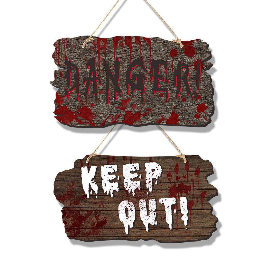 Imitation Wooden Doorplate Ghost Festival Haunted House Horror Atmosphere Decoration EX-STOCK
