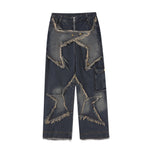 Distressed Denim Pant for women Oversized Streetstyle Patch Cargo Jeans Pant