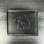 Men’s Cow Leather Eagle Embossed Bifold Wallet 