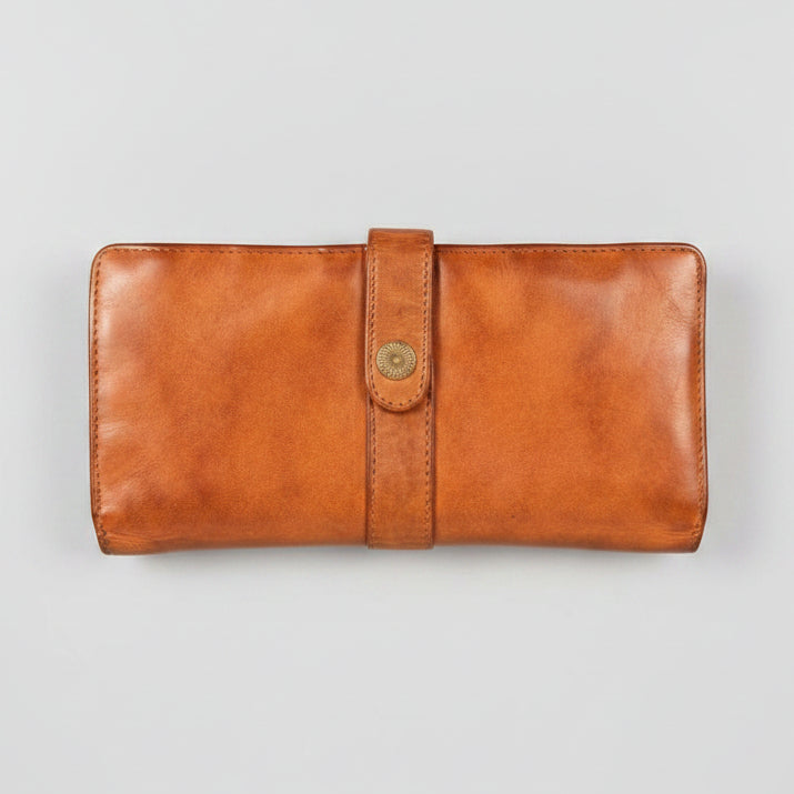 Cartera de piel con solapa a presión para mujer MET 