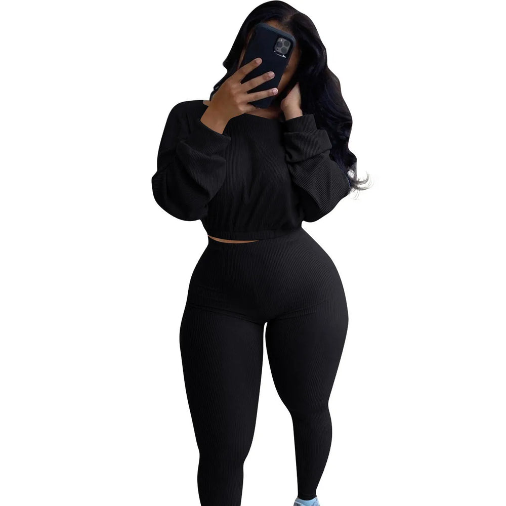 Ladies Autumn 2pcs Athleisure wear Outfit set - EX-STOCK CANADA