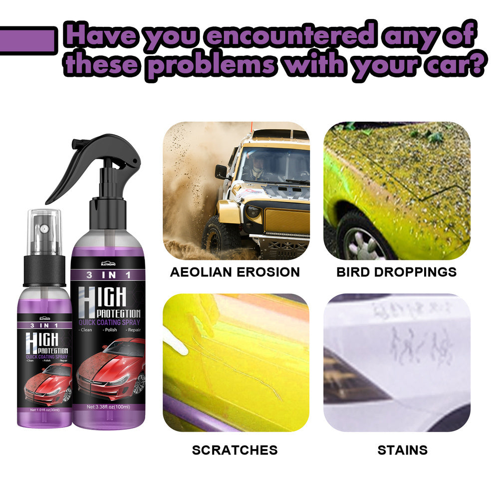 RAYHONG 3-in-1 High Protection Car Coating Spray - TikTok-Trending DIY Paint Protection - Quick Color Change, Cleaning & Shine - Universal For All Vehicles EX-STOCK