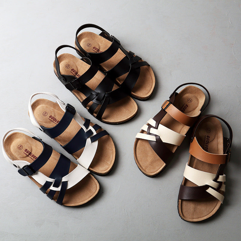 Men's Simple Hollow-out Flat Cork Slippers  EX-STOCK CANADA