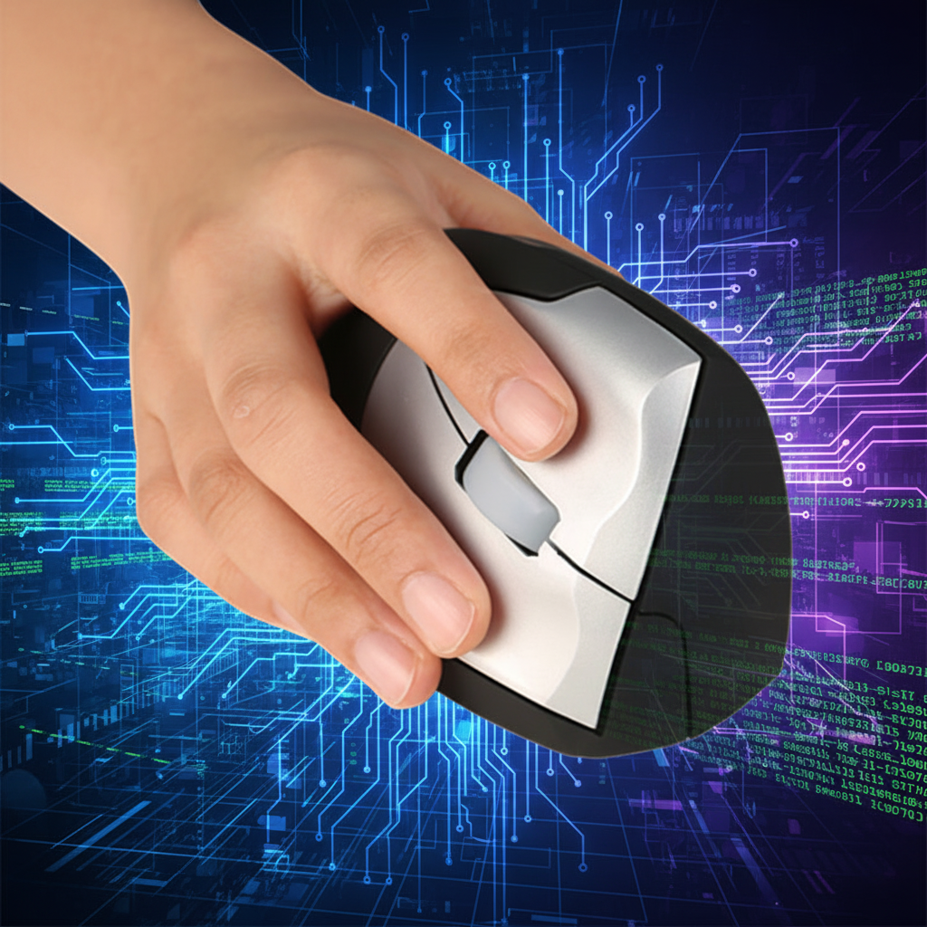 Wireless Vertical Mouse – Ergonomic 2.4GHz Wireless Mouse, Black 