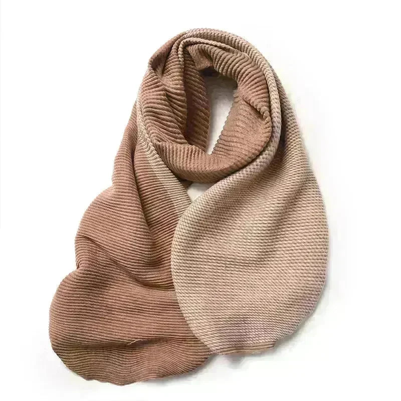 Gradient Mixed-color Scarf Winter Double-sided Wrinkled Imitation Cashmere Scarf Popular Versatile And Elegant Shawl For Women - EX-STOCK CANADA