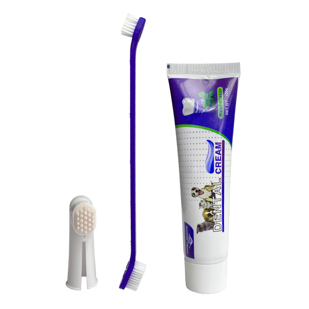 Pet Dog Beef Flavor Toothpaste Toothbrush Set Oral Cleaning 