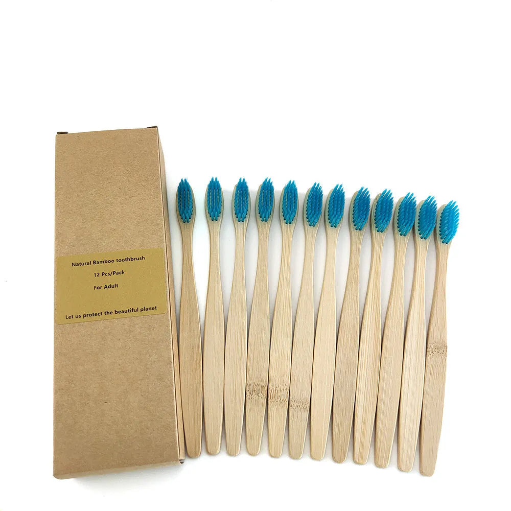 Eco friendly 12 Bamboo toothbrushes - EX-STOCK CANADA