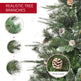 HOMCM 6FT Artificial Christmas Snow Pine Tree Holiday Home Xmas Decoration With Automatic Open, Pinecone, Green EX-STOCK Canada 