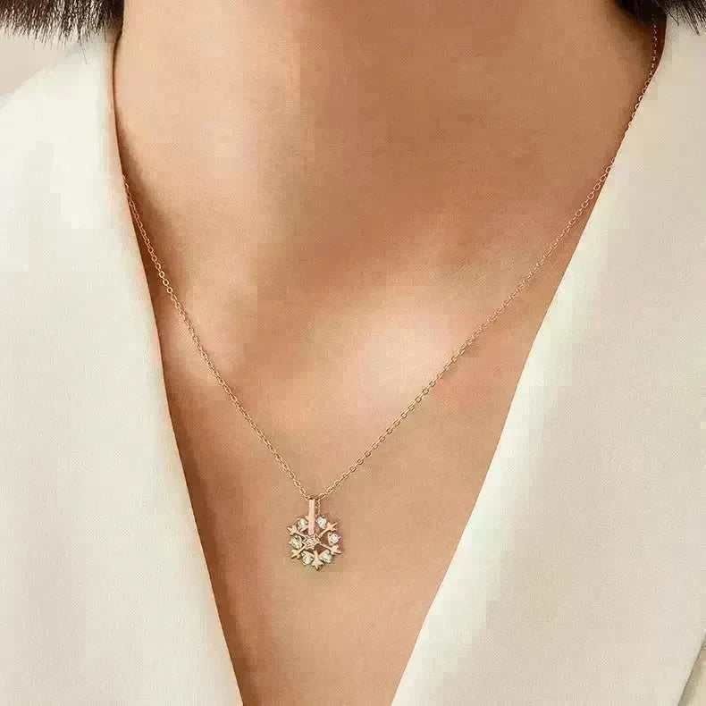 Luxury Rhinestone Christmas Snowflakes Necklace Gift for women - EX-STOCK CANADA