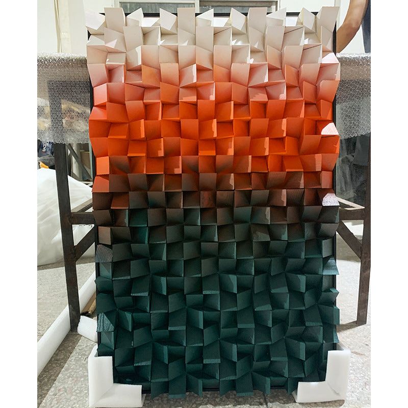 Decorative Three-dimensional Mosaic Wood Block Canvas Painting 