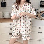 Summer Japanese Bubble Cotton Cute Orange Pajamas For Women - EX-STOCK Canada