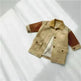 Windbreaker Sleeve Color Contrast Small Lapel Medium Long jacket kids - EX-STOCK CANADA