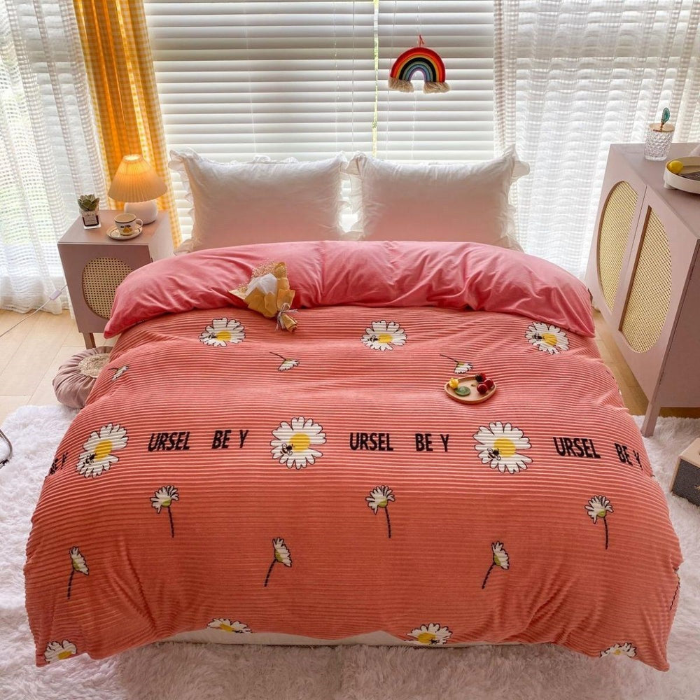 Double-sided Warm Coral Fleece Duvet Cover EX-STOCK Canada 