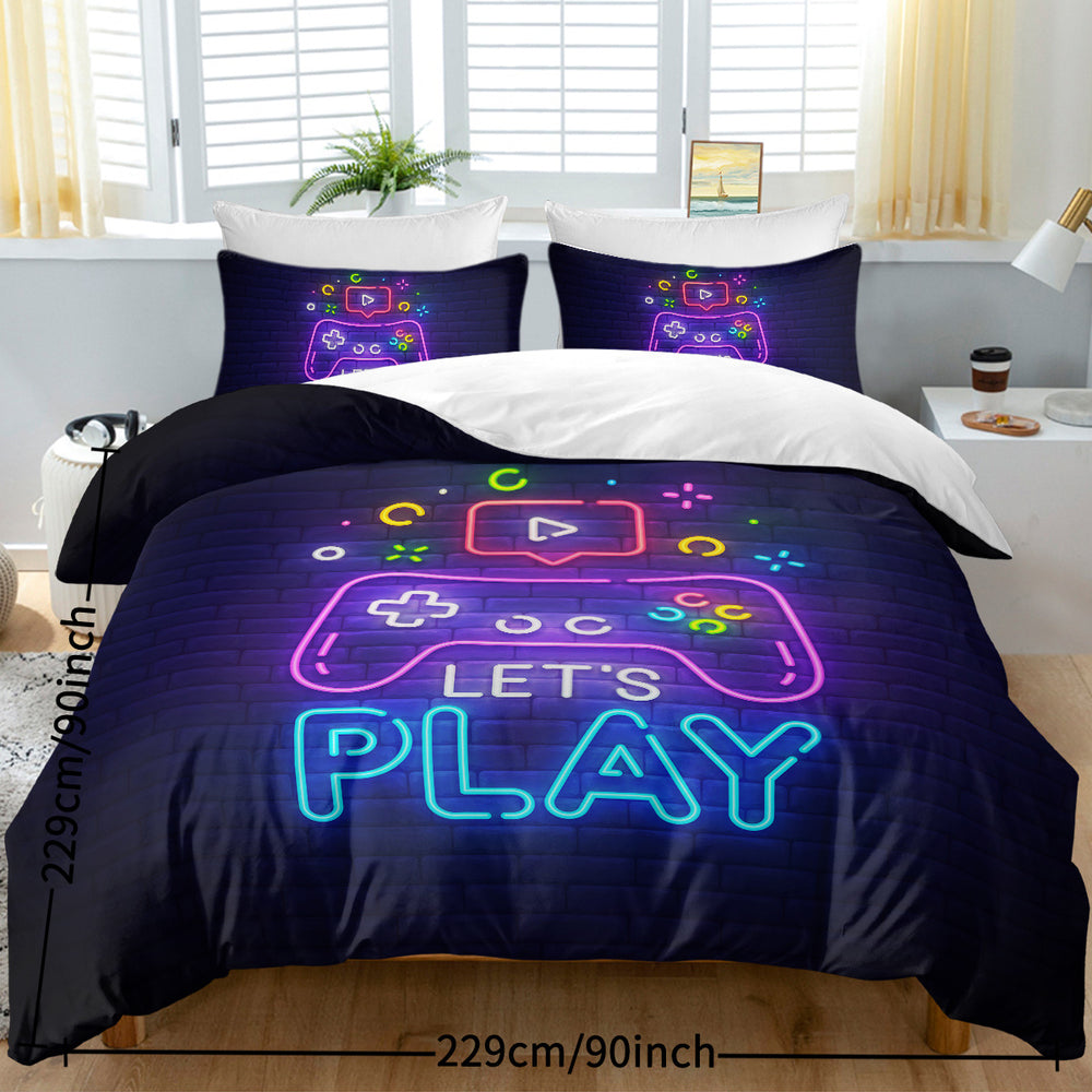 Gaming Duvet Cover Set Twin Full Queen King Size Video Game Controller Bedding Set, Boys Video Games Comforter Cover With 2 Pillow Shams, Bed Set For Boys Girls Bedroom Decor EX-STOCK Canada 