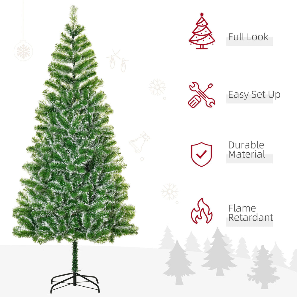 7FT Christmas Tree Artificial Classic Tree Holiday Indoor Decoration, With Mental Support 968 Tips, Green EX-STOCK Canada 