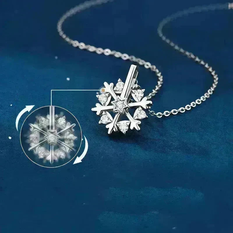 Luxury Rhinestone Christmas Snowflakes Necklace Gift for women - EX-STOCK CANADA