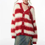 Lady in Red Winter  Christmas Plush Cardigan - EX-STOCK CANADA
