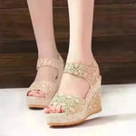 Plataforma sandalias de cuña sandalias de trabajo simples para mujeres