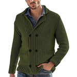 Men's Fashion Solid Color Lapel Long Sleeve Knit Jacket EX-STOCK Canada 