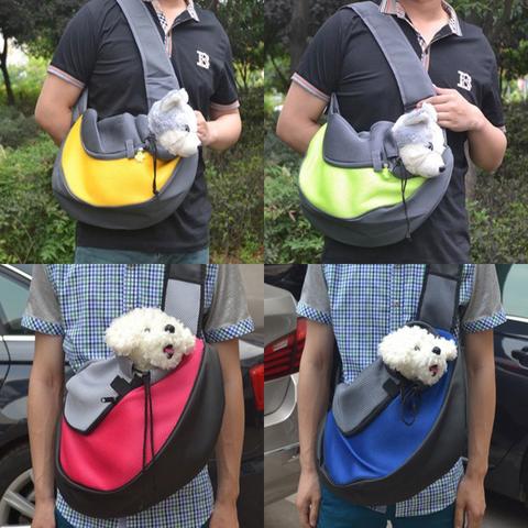 Pet Sling Carrier Bag – Breathable Mesh Shoulder Bag for Small Dogs & Cats | S & M | 5 Colours
