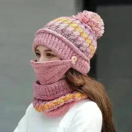 Fall Winter knitted Woolen Balaclava Beanie hat for women - EX-STOCK CANADA