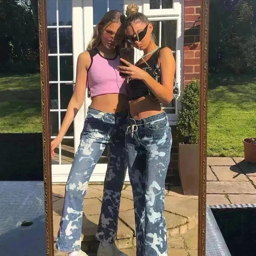 Slim Fit Slimming Versatile Personality Bootcut Jeans Pants women - EX-STOCK CANADA