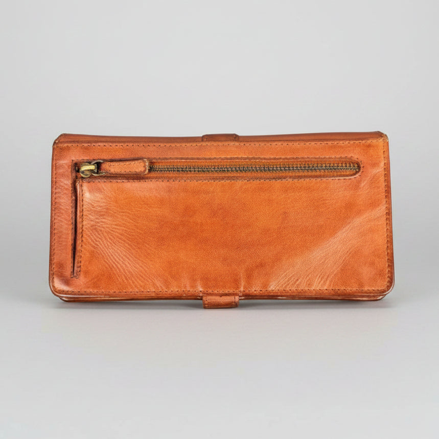 Cartera de piel con solapa a presión para mujer MET 