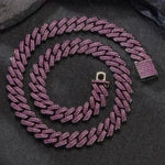 Hebilla de 14 mm Barra de enlace cubano Pulsera y collar de cadena 2pcs