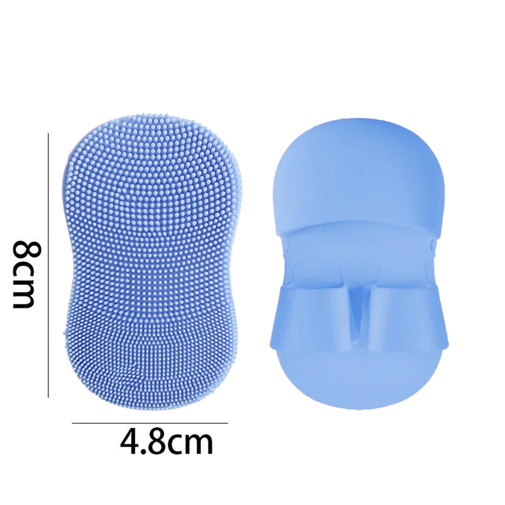 2PC Face Scrubber Mini Facial Brush Silicone Wash Exfoliator Finger Glove Pads Handheld Cleansing Brushes Tool Skin Care Deep Clean Baby Shampoo Baby Bath Brush 