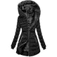 Hooded Warm Fleece Padded Jacket Mid-length Jacket Black Padded Jacket EX-STOCK