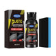 RONAVIA Plastic Restorer kit featuring a black bottle, a black retail box, and a black-and-blue applicator sponge on a plain white background.