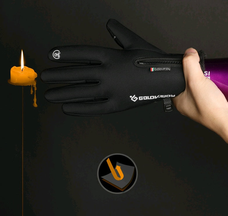 Guanti da Moto Invernali Golovejoy – Foderati in Pile, Touchscreen, Impermeabili | Nero & Grigio | S–XXL 4