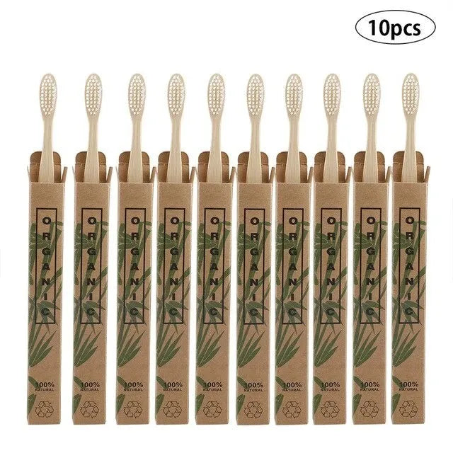 10pcs  Bamboo toothbrushes - EX-STOCK CANADA