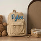 Personalised Children's School Bag – Cartoon Name Backpack (Beige, Blue, Green, Pink)