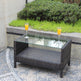 Outdoor-Patio-Möbel-Couchtisch mit klargespannter SicherheitsglasplatteEX-STOCK Canada 