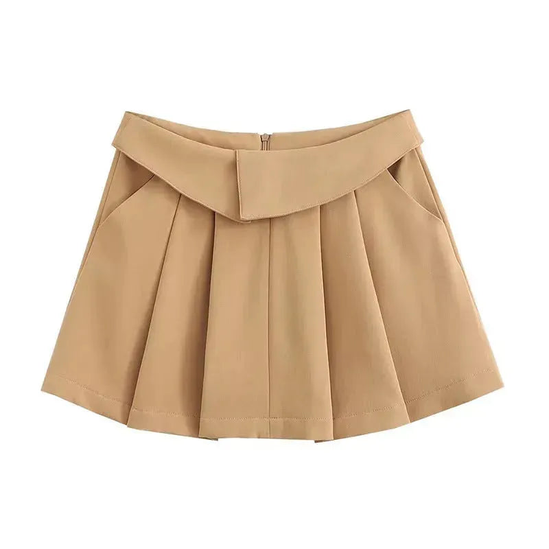 European And American Style College Style High Waist Mini Pleated Skirt - EX-STOCK CANADA