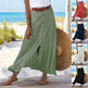 Women's summer Fashion Cotton Linen A-Line Hip Mid Waist Long maxi Skirt - EX-STOCK CANADA