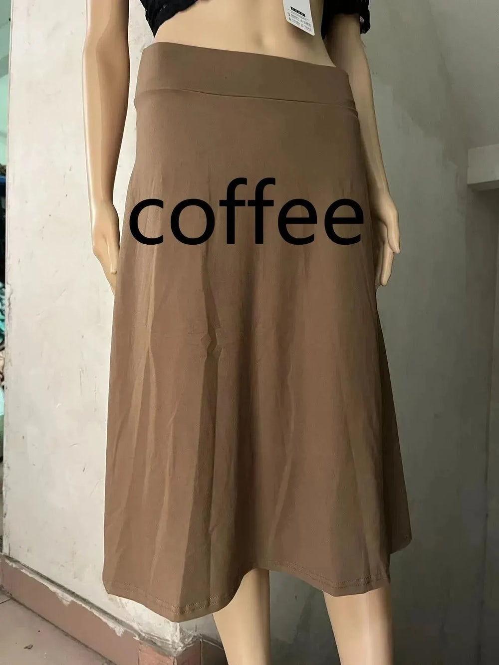 Women's casual High Waist flared Midi Skirt - EX-STOCK CANADA
