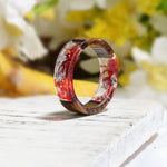 Anillo de resina de madera de comercio exterior transfronterizo Diy Diy Anillo epoxi de flores secas hechas a mano
