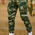 Multi-pocket Camouflage Ankle-tied Men's Military Casual Cargo Slim fit Pants trouser - EX-STOCK CANADA