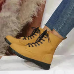 Round Toe Martin Shoes Mid-calf Length Large Size Leather Boots - EX-STOCK CANADA