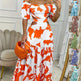 Off Shoulder Summer Maxi Dress Hollow out Cute Flowy dress - EX-STOCK CANADA