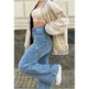 Women's Jeans Mid-rise Blue Commuter Bootcut Pants - EX-STOCK CANADA
