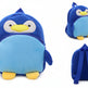 Cute Penguin Plush Kids Backpack – Blue Cartoon Toddler Bag