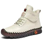 Botas de nieve para mujeres Invierno Cordas calientes Up Boots de tobillo con diseño de hilo de coser Nuevo plataforma sin deslizamiento impermeable zapatos acogedores